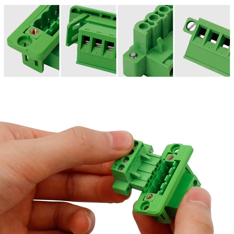 PCB Mount Screw Terminal Block Plug Set, LNSYSNS Plug-In Terminals,