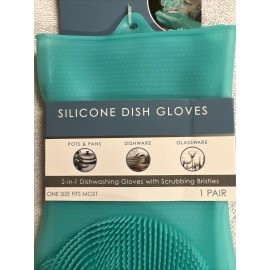 Evriholder Magic Silicone Dish Washing Gloves Kitchen Pet Green Scrubber Cleaning US seller