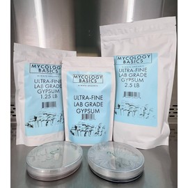 (1.0-20.0 lbs) Mycology Basics - Bulk Ultra-Fine Lab Grade Gypsum for Mushrooms, Food Grade, No Additives - Packaged in HEPA filtrated Enclosure for Sterility (20.0 lbs)