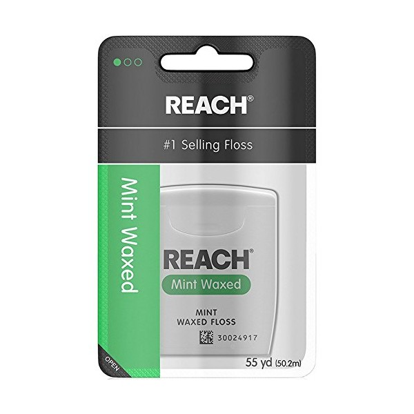 REACH Mint Waxed Floss 55 Yards (Pack of 8)