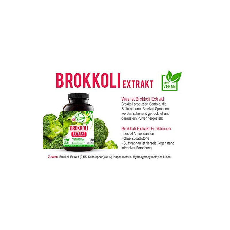 Mein Vita Broccoli Extract 1000 mg (Daily Serving – Hochdosiert – 100% Vegan Capsules – Pack of