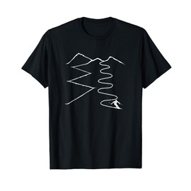 Sci alpinismo vintage con sci turistico retrò regalo sci Maglietta