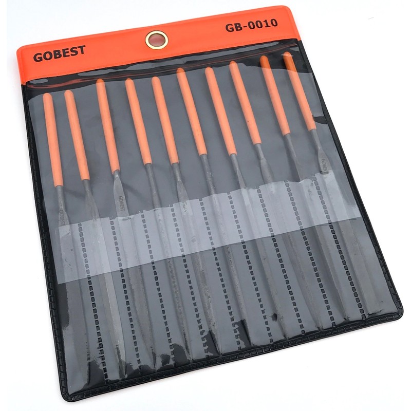 GOBEST Precision Needle File Metal Set 10 pcs 3x140x60 mm,