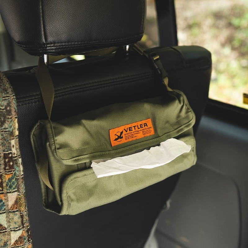 VETLER Moleskin Box Tissue Cover, Hanging, 2-Way, Wall Hanging, Camping,
