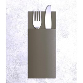 VelaHub Airlaid 50 Cutlery Napkins, High-Quality Disposable Napkins, 39 x 40 cm, Greige