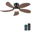 PHORUS Low Profile Ceiling Fans with Lights and Remote,42" Small