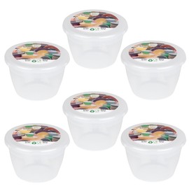 Just Pudding Basins Clear 1/4 Pint 140ml Small Basin Food Safe Plastic Bowls and Lids 6 Pack…