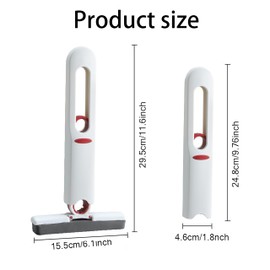 Mini Mop Self Squeeze Mop, Small Mop for Small Spaces, Portable Self Squeeze Mop, Absorbent Wet Dry Mini Mop, Mini Mop Self Squeeze Short Mop Hand Wash-Free Absorbent Mop with 2pcs Cotton Heads