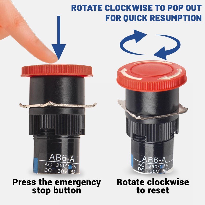 CNCTOPBAOS Limit Switch with Emergency Stop Button Kit, 6 Micro
