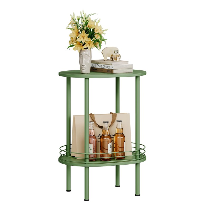 DGSANDGO Small Round Side Table,Bedside Table with Storage, Morden Round