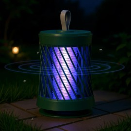 Electric Mosquito Killer Lamp With Uv Light Rechargeable 10594 Cubic Feet Range Indoor Outdoor Use Green Plastic ModelColor: Green Color
