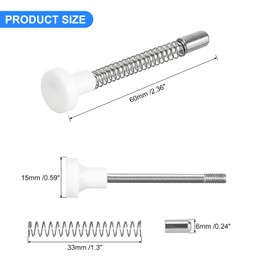 uxcell Plunger Latches, 6x60mm/0.24x2.36inch Steel Spring-Loaded Bolt Plunger Latch Spring Pin for Furniture Door Bed, 4Pcs