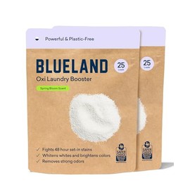 BLUELAND Oxi Laundry Booster Powder Refill 2 Pack, Spring Bloom Scent - Plastic-Free & Eco Friendly Oxy Cleaner - Plant Based Stain Remover - 35.2oz, 50 Loads