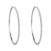 Nzexlyva Silver Hoop Earrings for Women, Diamond Earrings with Rhinestones, Large Hoops Sparkly Diamond Hoop Earrings, Perfect for Birthdays, Weddings, Parties or Everyday Wear (80mm)