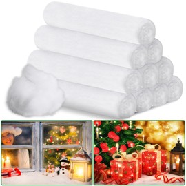 Newwiee 10 Packs Large Christmas Snow Blanket Roll 15 Inch x 10 ft Artificial Fake Snow Thick Soft Fluffy Fake Snow for Home Xmas Winter Decorations Holiday Displays Under The Christmas Tree