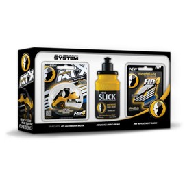 ATX Men's Head Shaving Basics Bundle with 5oz HeadSlick Cream, Razor, Blade Refills