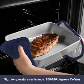 meioro 4-Pack Pot Holders for Kitchen High Heat Resistant Potholder, 100% Cotton Hot Pads, Quilted Terry Hot Pot Holder Set for Kitchens, Washable Trivet for Baking and Cooking 7x7 Inches (Navy)