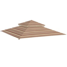 Garden Winds Replacement Canopy Top Cover for The Madaga Gazebo - Stripe Canyon