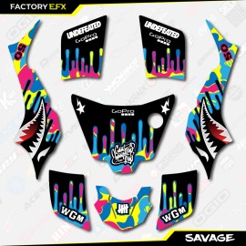 Factory EFX CMYK Savage Racing Graphics Kit fits Suzuki LT50 All Years ATV Decal LT 50 a