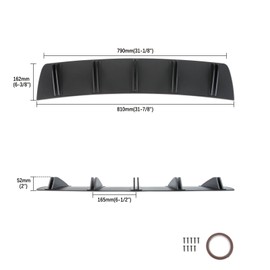 31"x7" Rear Bumper Diffuser Fin Splitter Spoiler Lip For Hyundai Tiburon Coupe