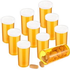 ElevateTech Empty Plastic Pill Bottles with Caps, Small Medicines Bottle 13 Drams Plastic Vials Easy Open Medication Vials Containers Clear Travel Pill Cases Organizers (9 Pcs)