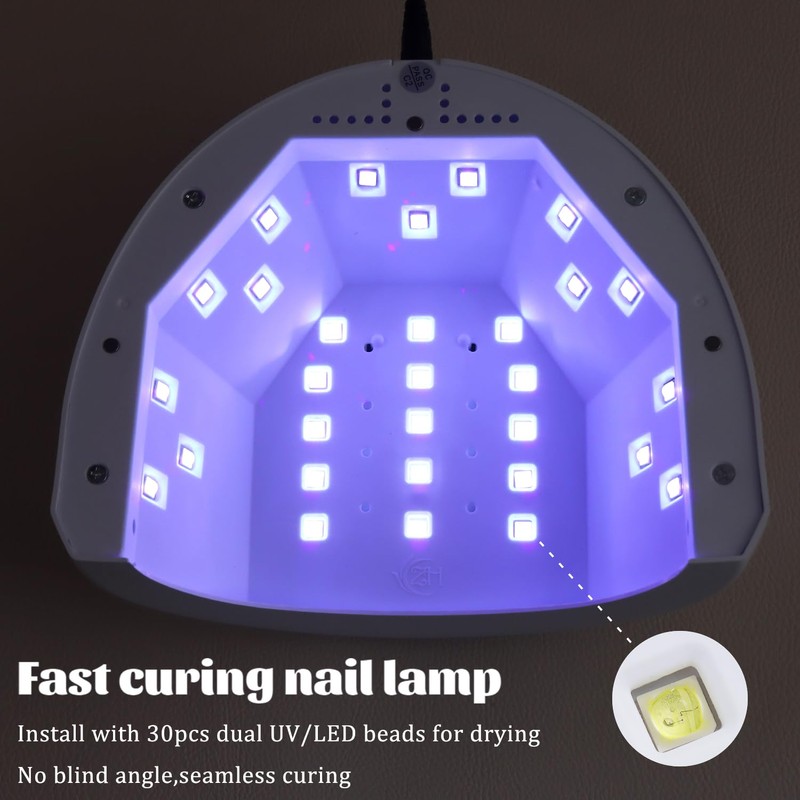 Fcozpjk UV LED Nail Lamp, 48W Nail Dryer for Gel