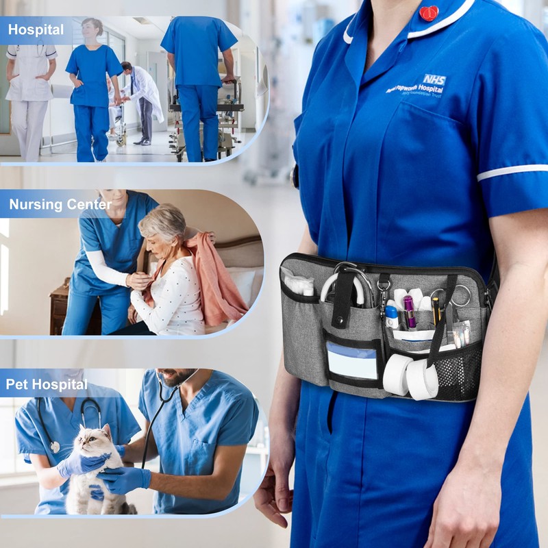 Trunab Utility Nurse Fanny Pack with 12 Essential Tool Pockets,