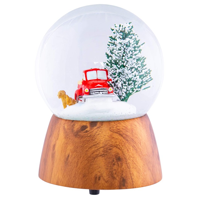 Red Truck with Dogs Cherry Woodgrain 6 x 4 Resin
