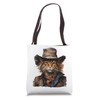 Cat as a Cowboy with a Hat Cowboy Cat Tote