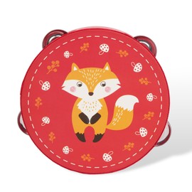 Tambourines Musical Instrument for Kids and Adults, 6 inch Wooden Hand Held Drum Bell Tamborine with Birch Metal Jingles Percussion Hand Tambourine Educational Gift for KTV, Party, Game, Red