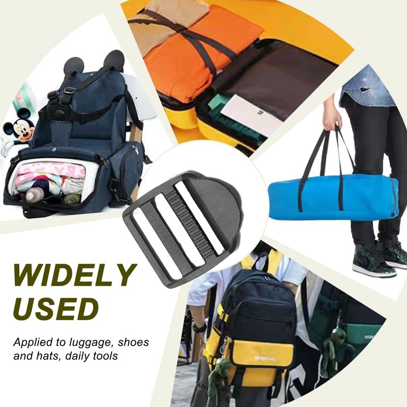 FEZTGVOFA 4 Pcs Ladder Lock Plastic, 25mm Ladderlock Slider Buckle,