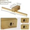 Pasoar Brass Battery Operated Picture Light with Remote,Wireless Gallery Lights