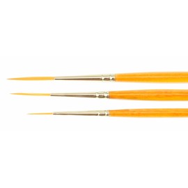 Set of 3 Size 4/0-1 Series AJ Alan Johnson Signature Fine Detailing Pinstriper Special Taklon Brushes