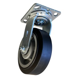 Hy-Weld Black Non-Marking Rubber 6" x 2"Swivel with Brake Caster