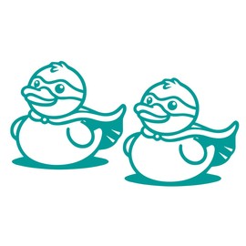 2 Pack - Super Hero Duck It! - Decal for Your Jeep - Create a Smile with a Rubber Ducky |Vinyl Decal| 5.5 Inches Wide by 5.1 HOM0192A.054 Turquoise