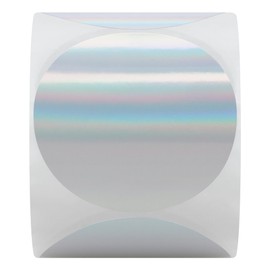 Hybsk 300pcs Holographic Silver Thermal Sticker Rainbow Thermal Labels for Shipping, Barcodes, Address, Compatible with Rollo Label Printer & Zebra Desktop Printers (2")