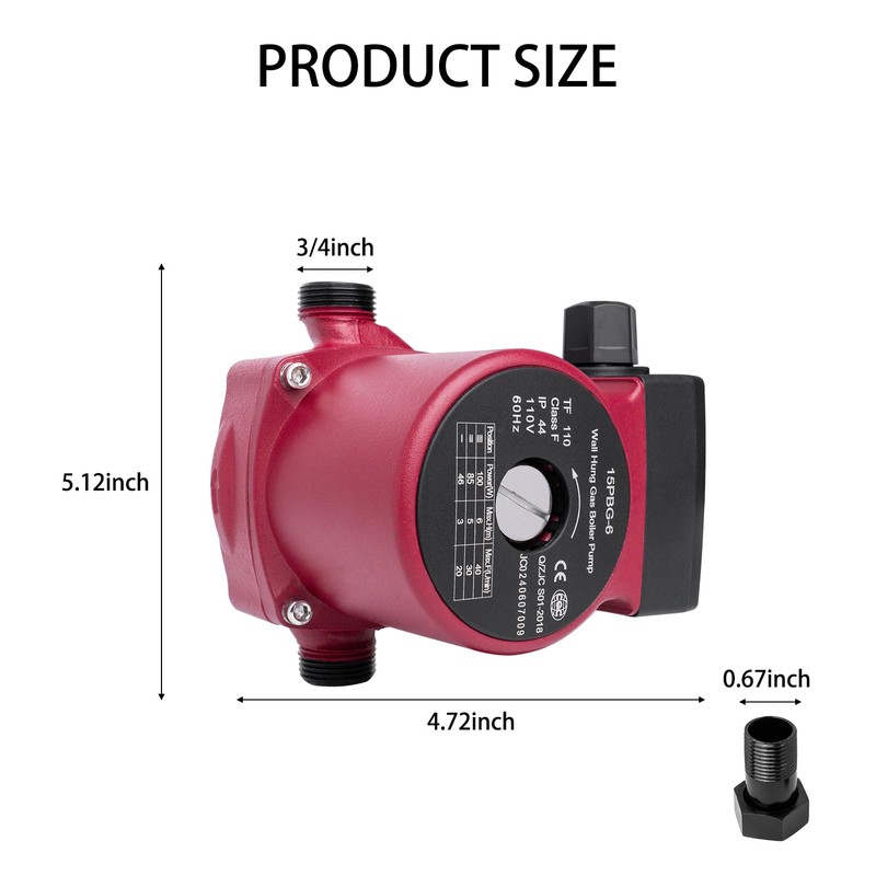 Hot Water Recirculating Pump with 3-Speed Control,Large Flow & Quiet
