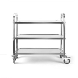 tonchean Large 3 Tier Stainless Steel Cart Kitchen Trolley Cart Serving Cart 37.4 x 19.7 x 37.4 Inch Utility Rolling Cart Service Catering Storage Cart with Locking Wheels Kitchen Cart