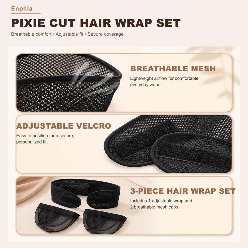 2-in-1 Anti-Slip Hair Wrap, Foam Mesh Wrap for Sleep Fits