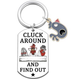 Funny Gifts For Women Men Cool White Elephant Gifts For Adults Novelty Small Gifts For Him Her Christmas Birthday Stocking Stuffers For Adult Cluck Around And Find Out Chicken Keychain Themed Ideas