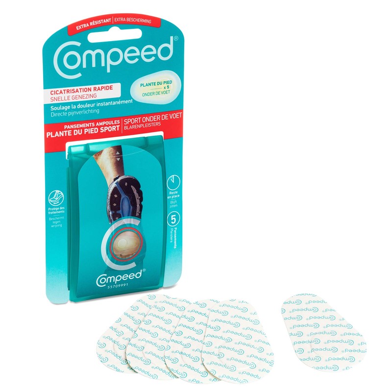 Compeed Underfoot Blister Plasters, 5 Hydrocolloid Plasters, Foot Treatment, Heal