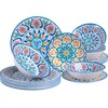 ZAROCRUS 18 Pieces Melamine Dinnerware Sets, Service for 6, Paisley