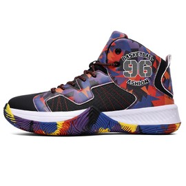 ASHION Mens Basketball Shoes High Top Streetball Lightweight Outdoor Sneakers Cushioning Shoes for Sport Athletic Multicolored Size 9.5