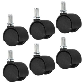 PATIKIL 1 Inch 6 Pack Handle Steering Wheels Nylon 360 Degree Swivel Handle Wheels for Chair Work Table Furniture Replacement Black