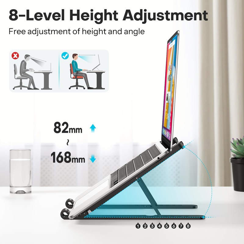 OMOTON Laptop Stand for Desk, Portable Computer Stand for Laptop