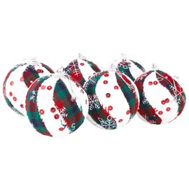Christmas Concepts® Pack Of 6 Tartan Design Christmas Baubles - Luxury Christmas Decorations (Snowflake)