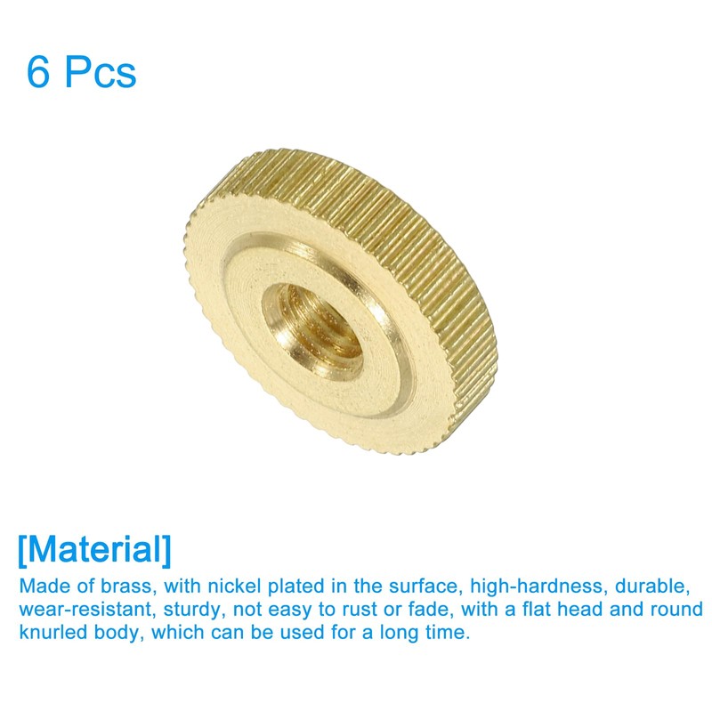 sourcing map Knurled Thumb Nuts, 6Pcs M5 x D16mm x