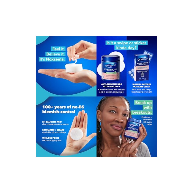 Noxzema Acne Treatment Bundle - Clear Blemish Patches & Pads