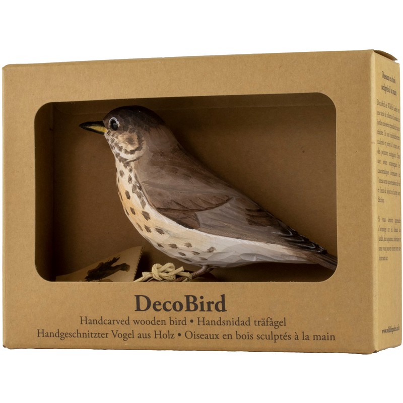 WILDLIFEGARDEN Wildlife Garden WG437 DecoBird Song Thrush - Hand Carved