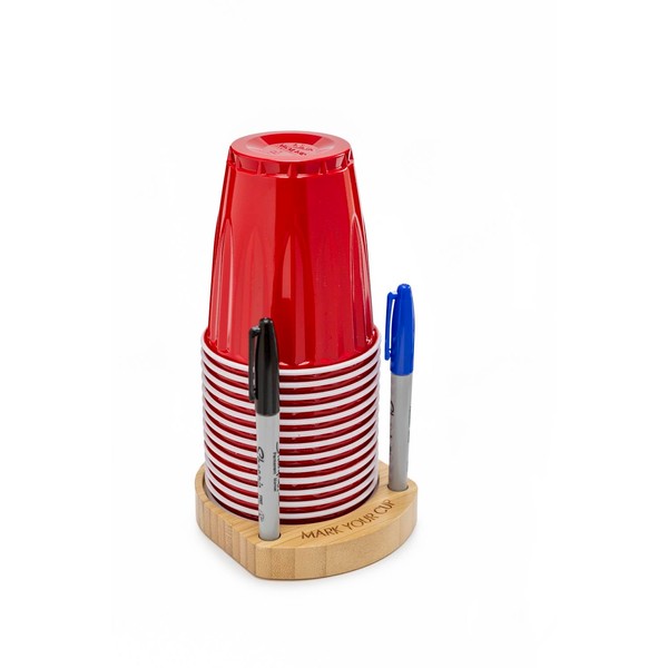 Truvalent Truvalent Party Cup Holder with Marker Slots | Wooden
